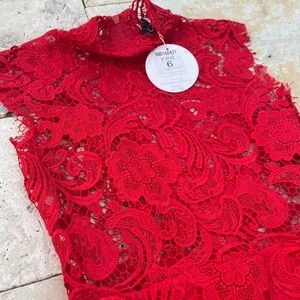 Brand New Xenia Red Lace Goddess Maxi Dress